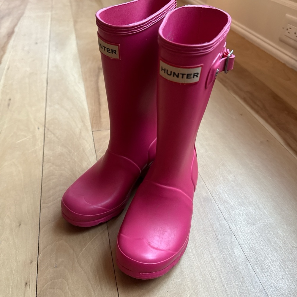 Kids hunter boots pink size 13